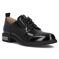 Filippo Lederhalbschuhe mit Absatz DP6189/24 BK L Schwarz