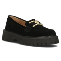 Filippo Lederhalbschuhe mit Plateausohle DP4916/24 BK Schwarz