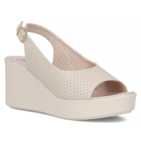 Filippo Ledersandalen mit Keilabsatz DS6204/24 BE Beige